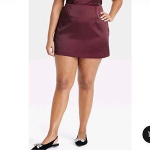 a new day Rich Burgundy Mini Skirt